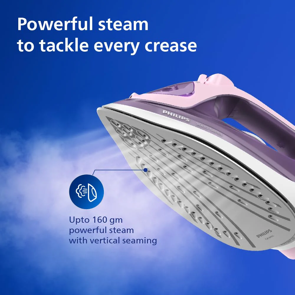Philips 3000 Series Steam Iron (Pink/Violet) - DST3020/30 - Image 5