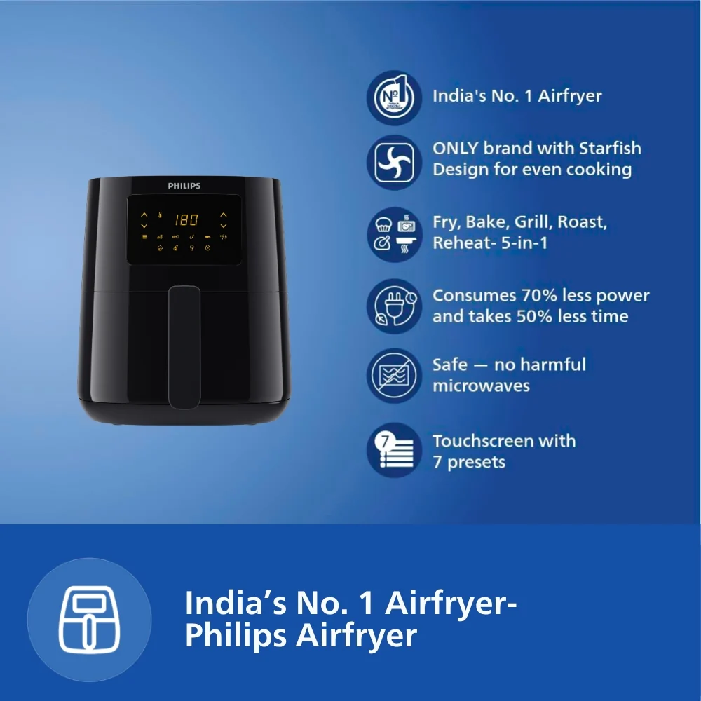 Philips 4.1L Digital Airfryer with Rapid Air Technology - HD9252/90 - Image 3