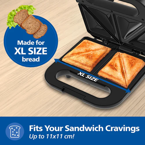 Philips HD3000/80 4-Slice Sandwich Maker 800W UHD Plates - EMP - Image 4