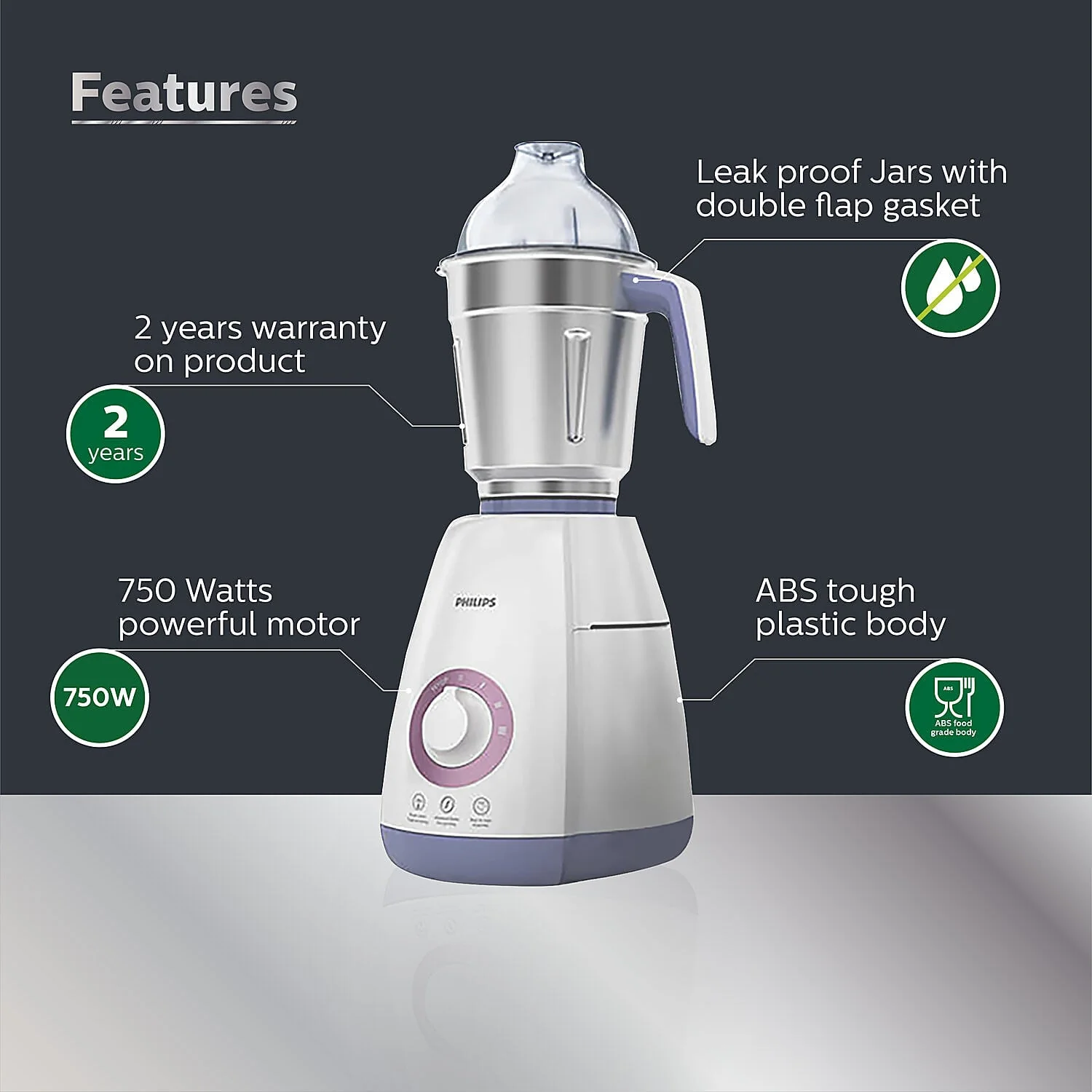 Philips Mixer Grinder 4 Jar 750W - HL7701/01 - EMP - Image 2