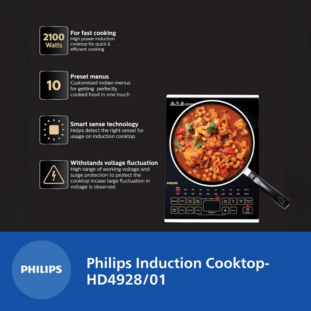 Philips Induction Cooktop with Sensor Touch Control - HD4938/01 - Image 4