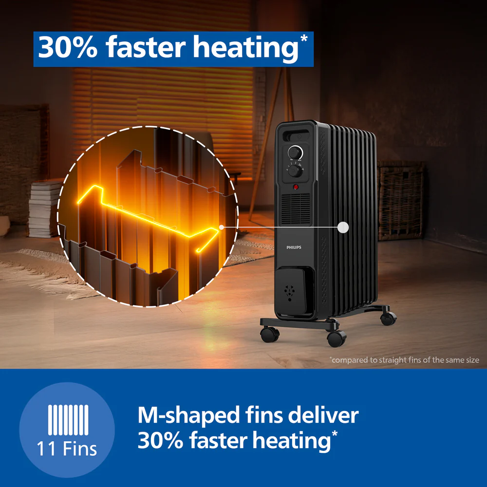 Philips Oil Filled Radiator Heater with 11 Fins - CX3011/01 - Image 3