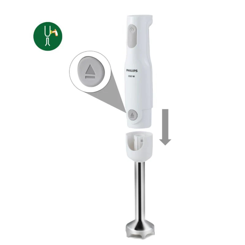 Refurbished Philips Daily Collection 650 Watt Hand Blender White with Detachable Steel Rod - HL1600/00 - Image 2