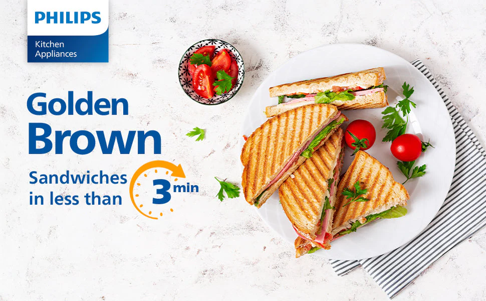 Refurbished Philips HD3010/80 Sandwich Maker 700W Flat & Grilled Plates - Image 5